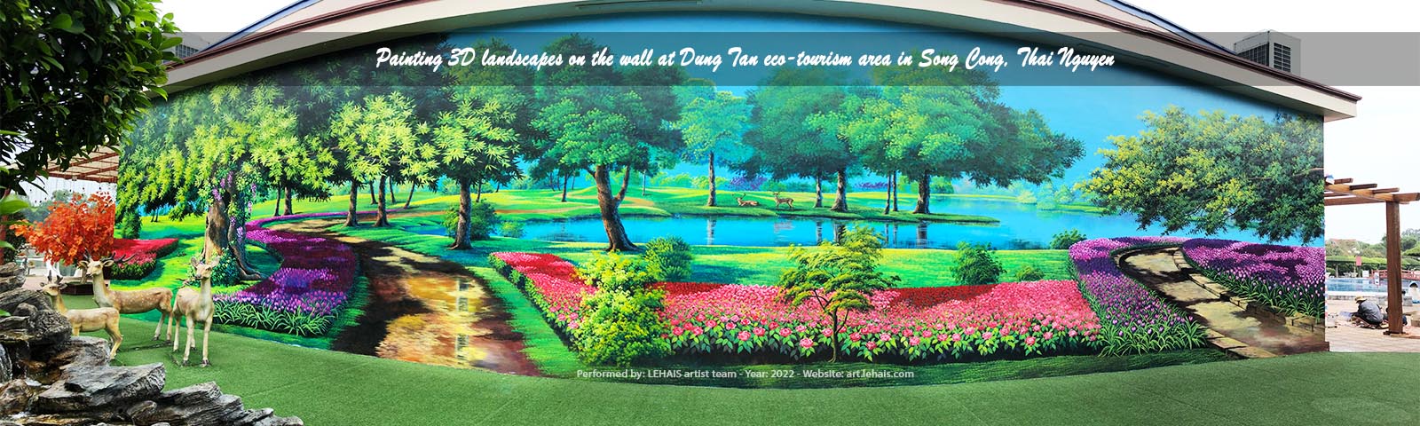 Design 3D mural paintings for customers in Song Cong, Thai Nguyen 2